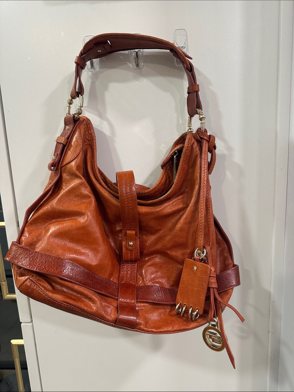 Tosca Blu-Italian Leather Hobo Shoulder Bag – Brown